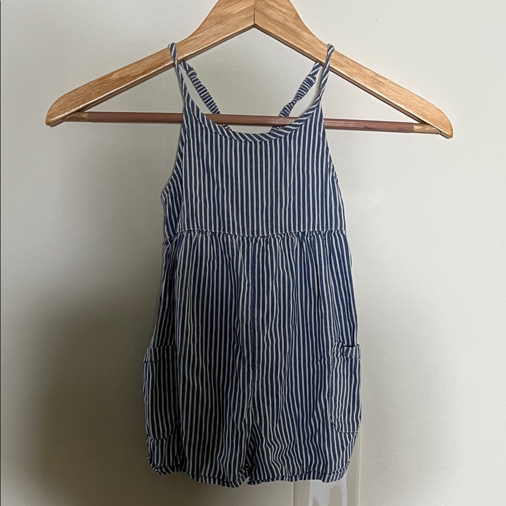 Old Navy Blue and White Striped Romper